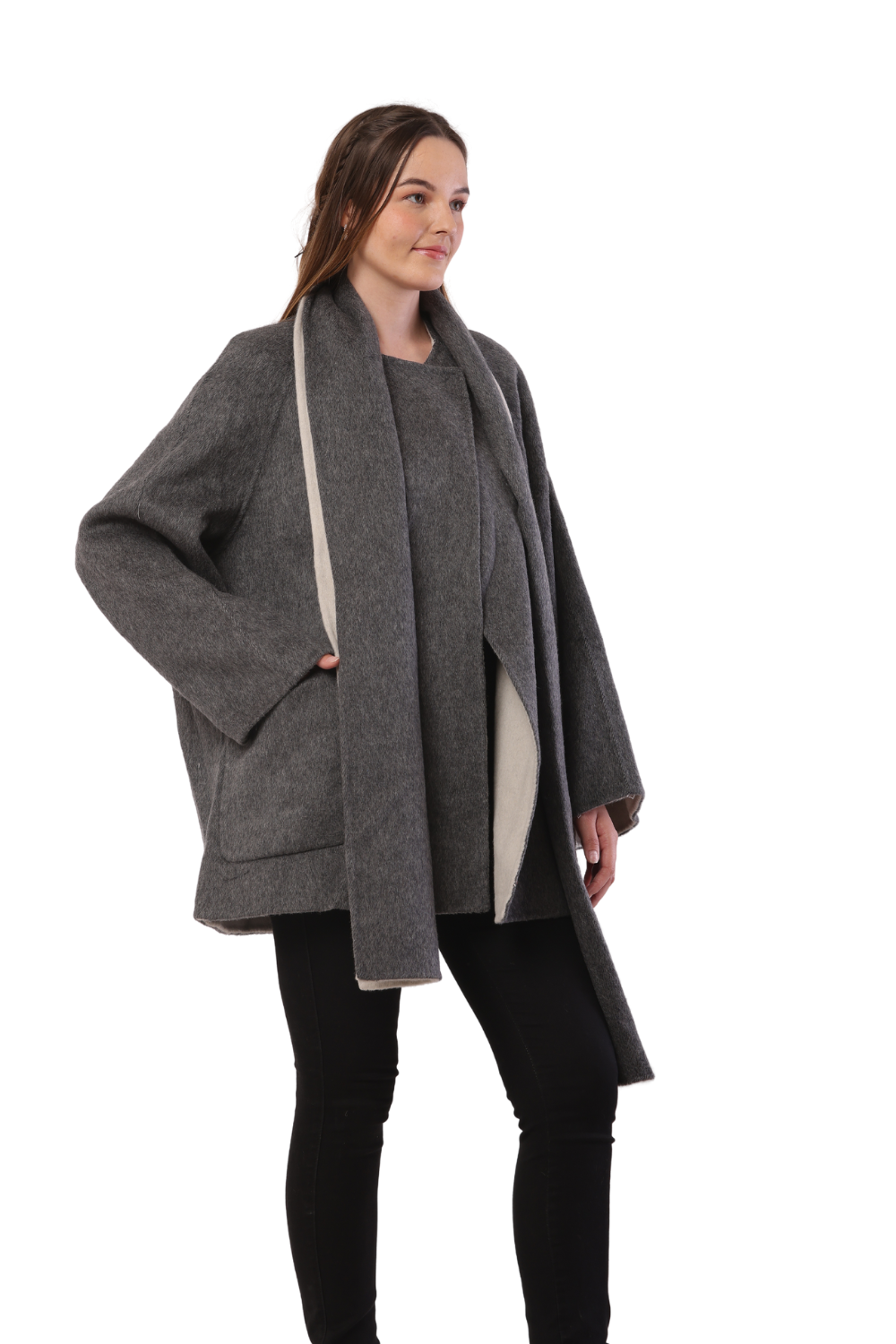 Chic Korean-Inspired Wool Jacket with Button Closure – Elegant & Trendy