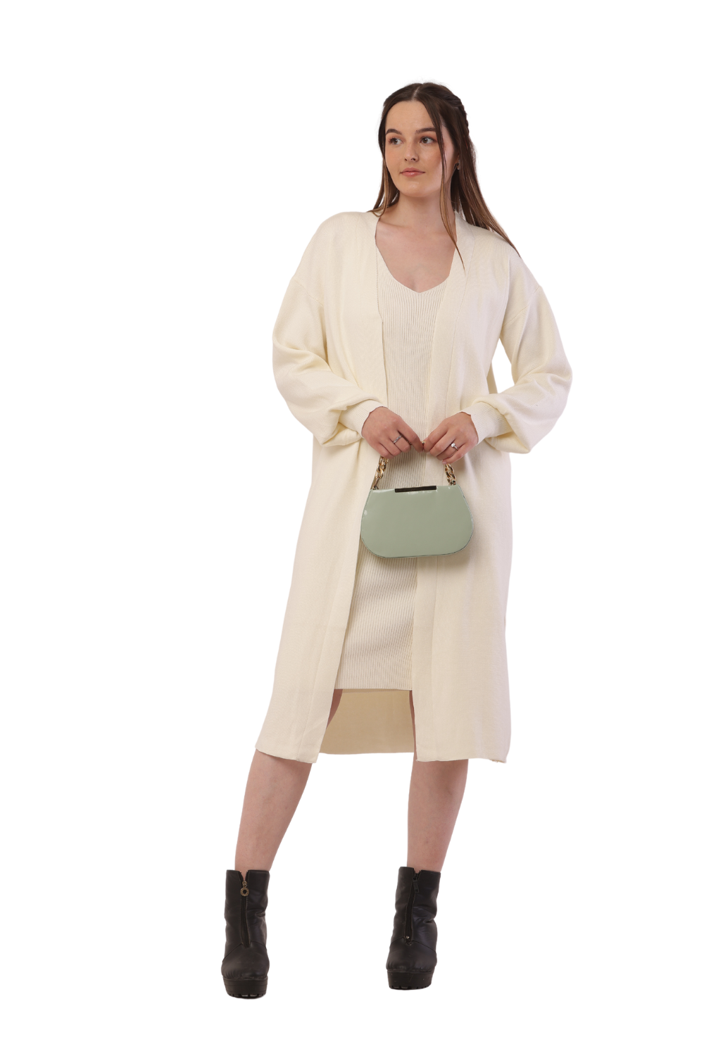 Korean-Inspired Knit Cardigan & Dress Set – Chic & Cozy Fashion