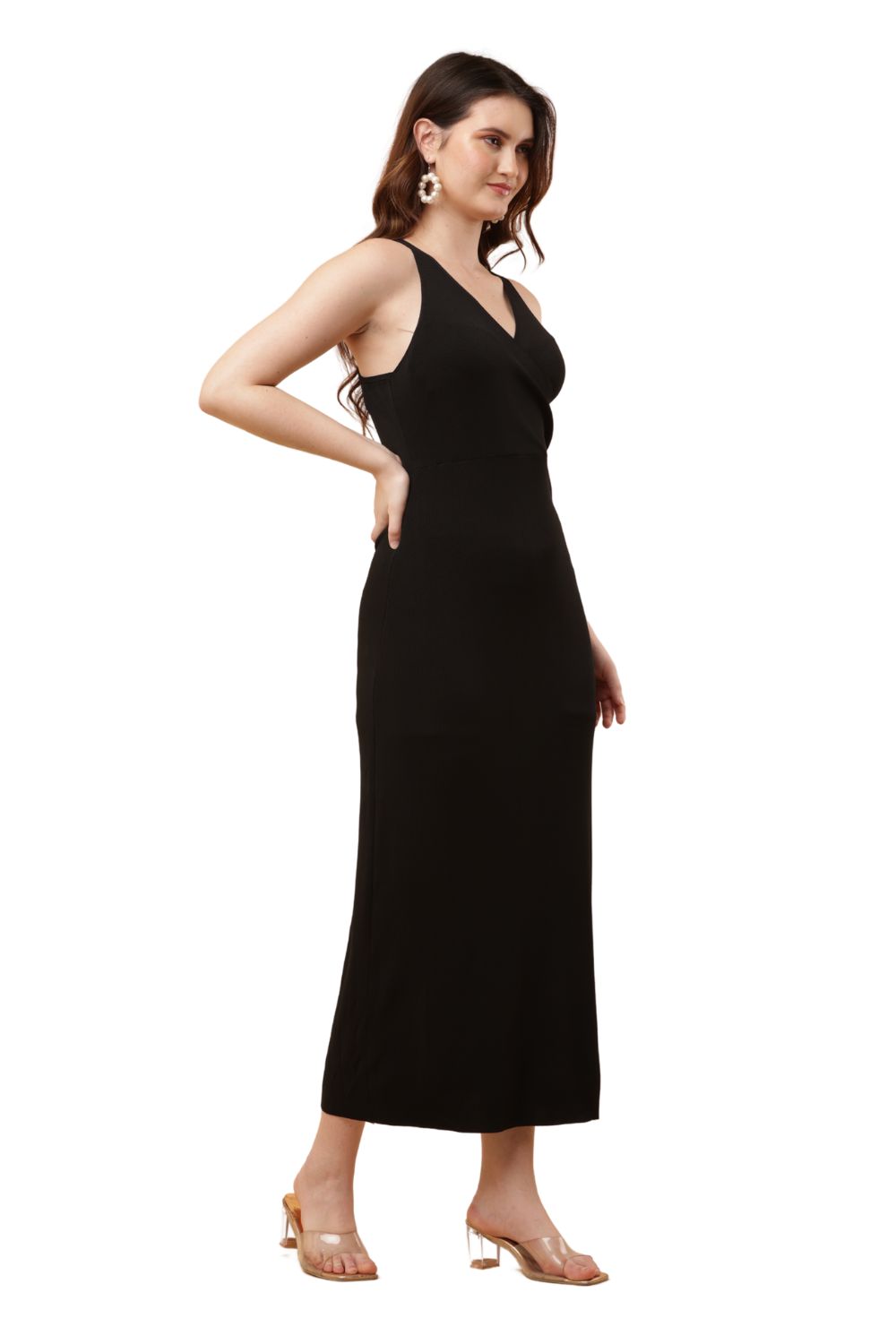 Elegant Korean Bodycon Dress – Criss-Cross Back Free Size | Korean Fashion Staple