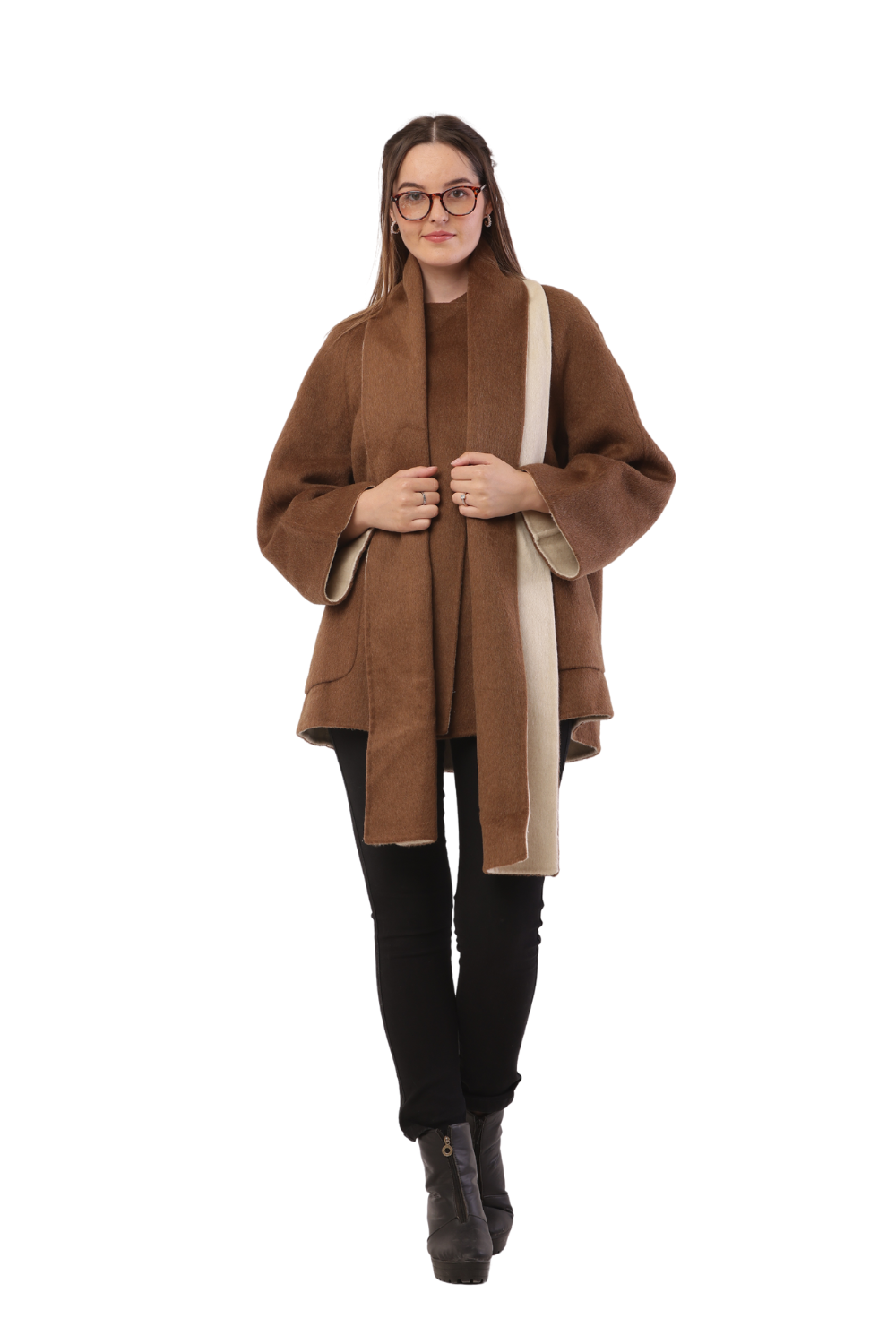 Chic Korean-Inspired Wool Jacket with Button Closure – Elegant & Trendy