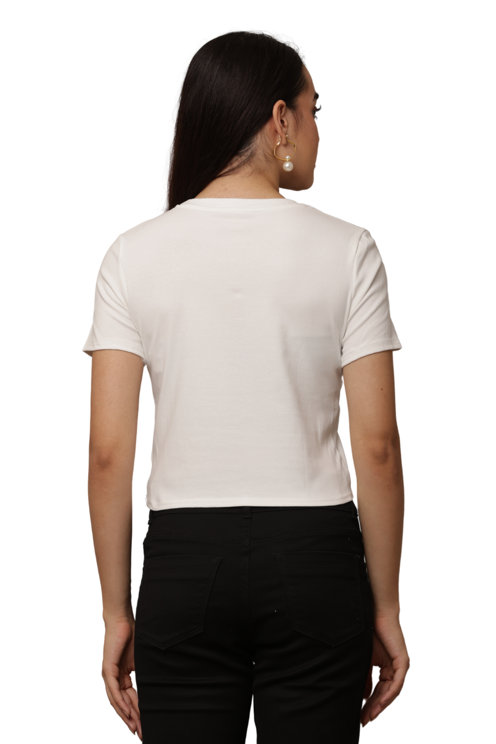 Bow Embroidered Crop Top Free Size – Korean T-Shirts for Women  | Korean Fashion Tee
