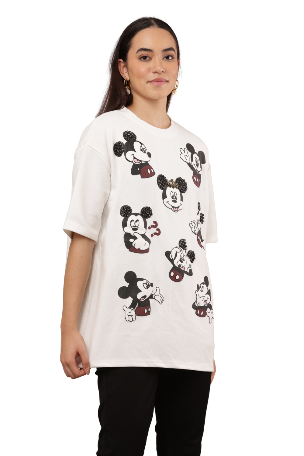 Oversized Cartoon Character Graphic T-Shirt Free Size – Korean Fashion Casual