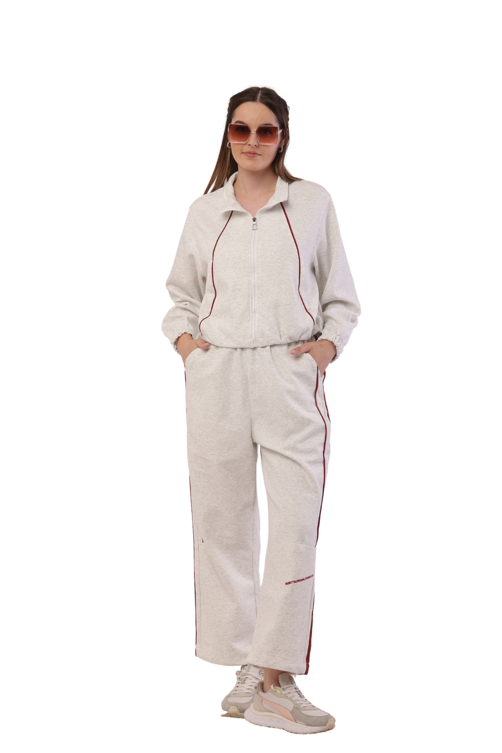 Trendy Korean Fashion Women's Tracksuit – Cropped Zip-Up & Joggers
