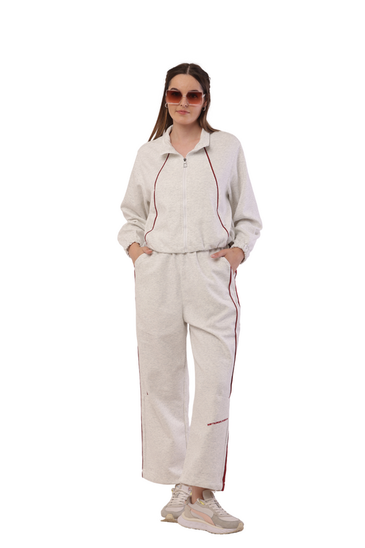 Trendy Korean Fashion Women's Tracksuit – Cropped Zip-Up & Joggers