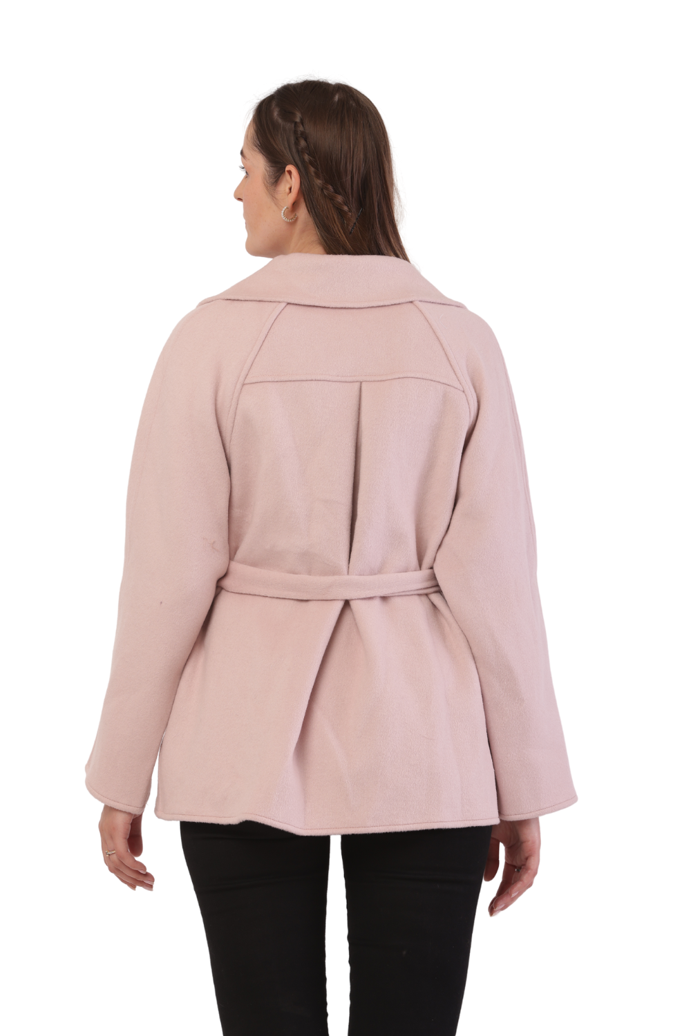 Korean Fashion Wool Belted Coat – Elegant Women's Winter Jacket