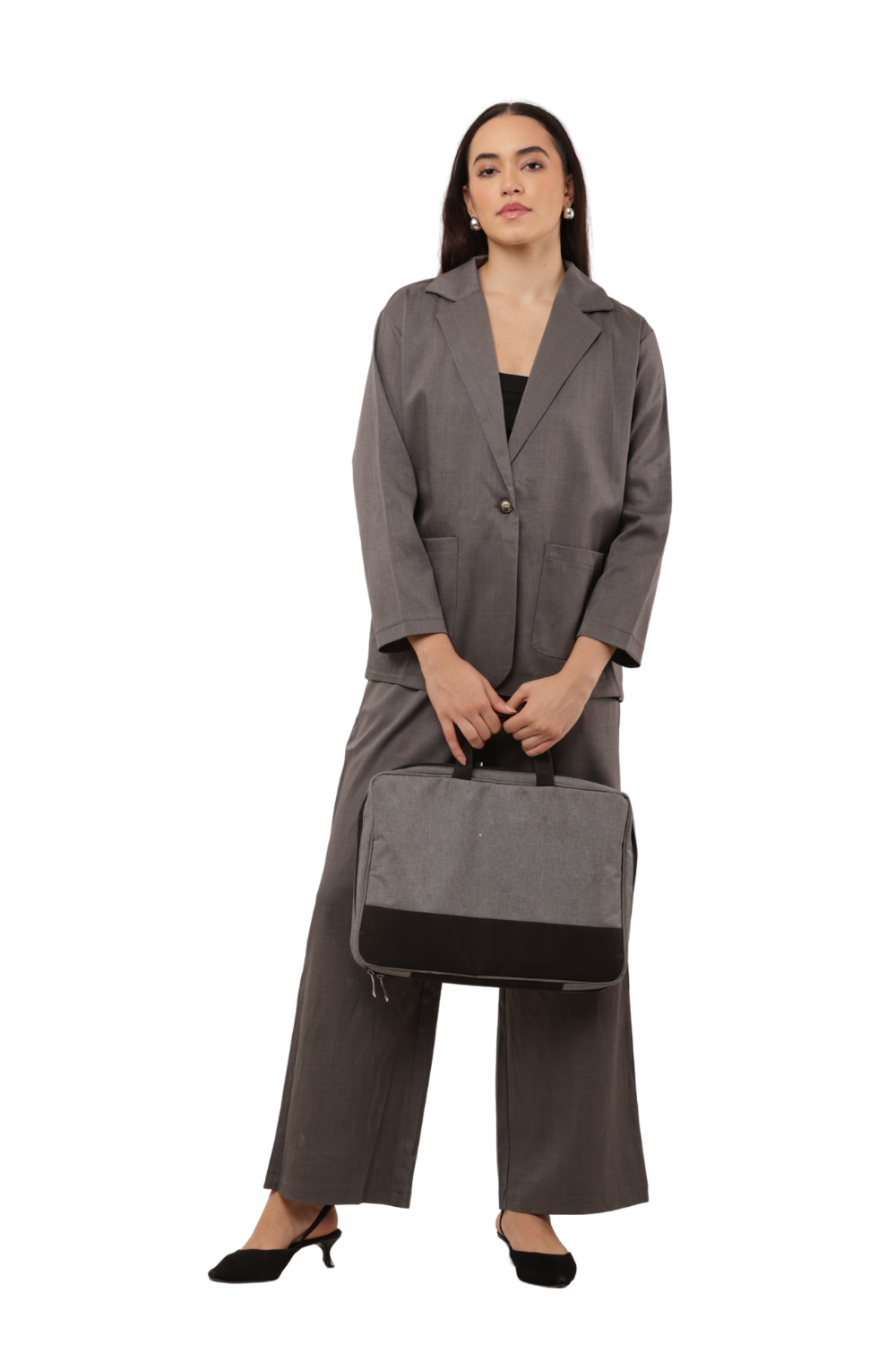 Elegant Blazer & Wide-Leg Pant Co-ord Set Free Size – Korean Fashion