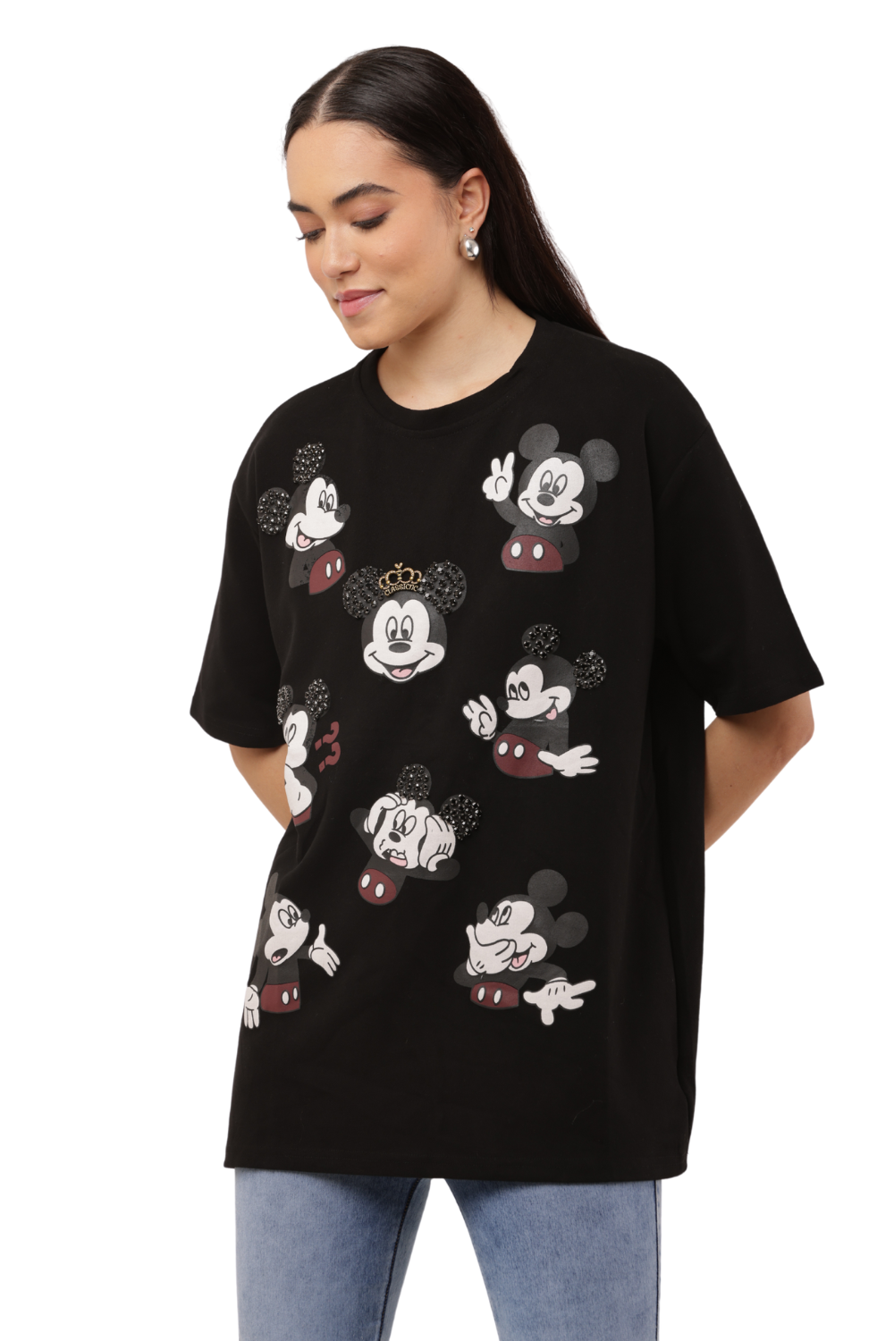 Oversized Cartoon Character Graphic T-Shirt Free Size – Korean Fashion Casual