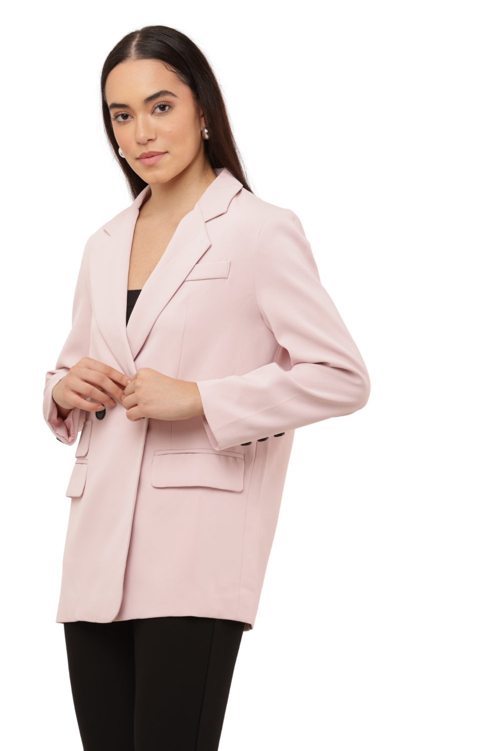 Women's Korean Style Single-Button Blazer