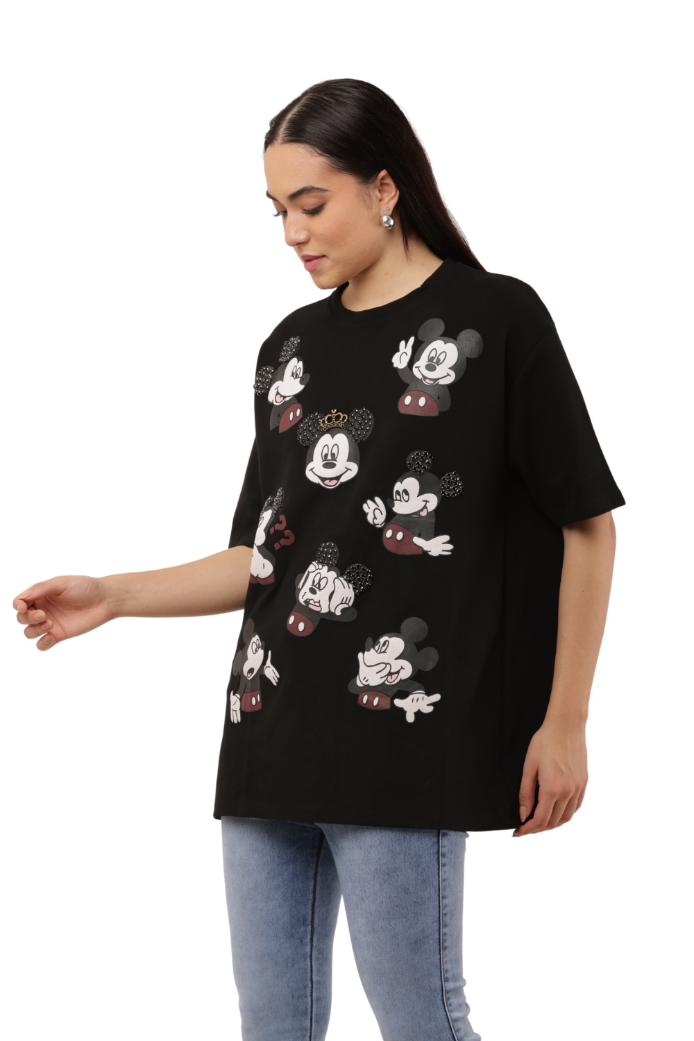 Oversized Cartoon Character Graphic T-Shirt Free Size – Korean Fashion Casual
