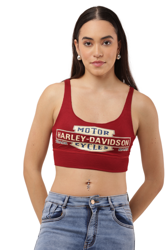 Graphic Print Crop Tank Top Free Size with Vintage Vibes