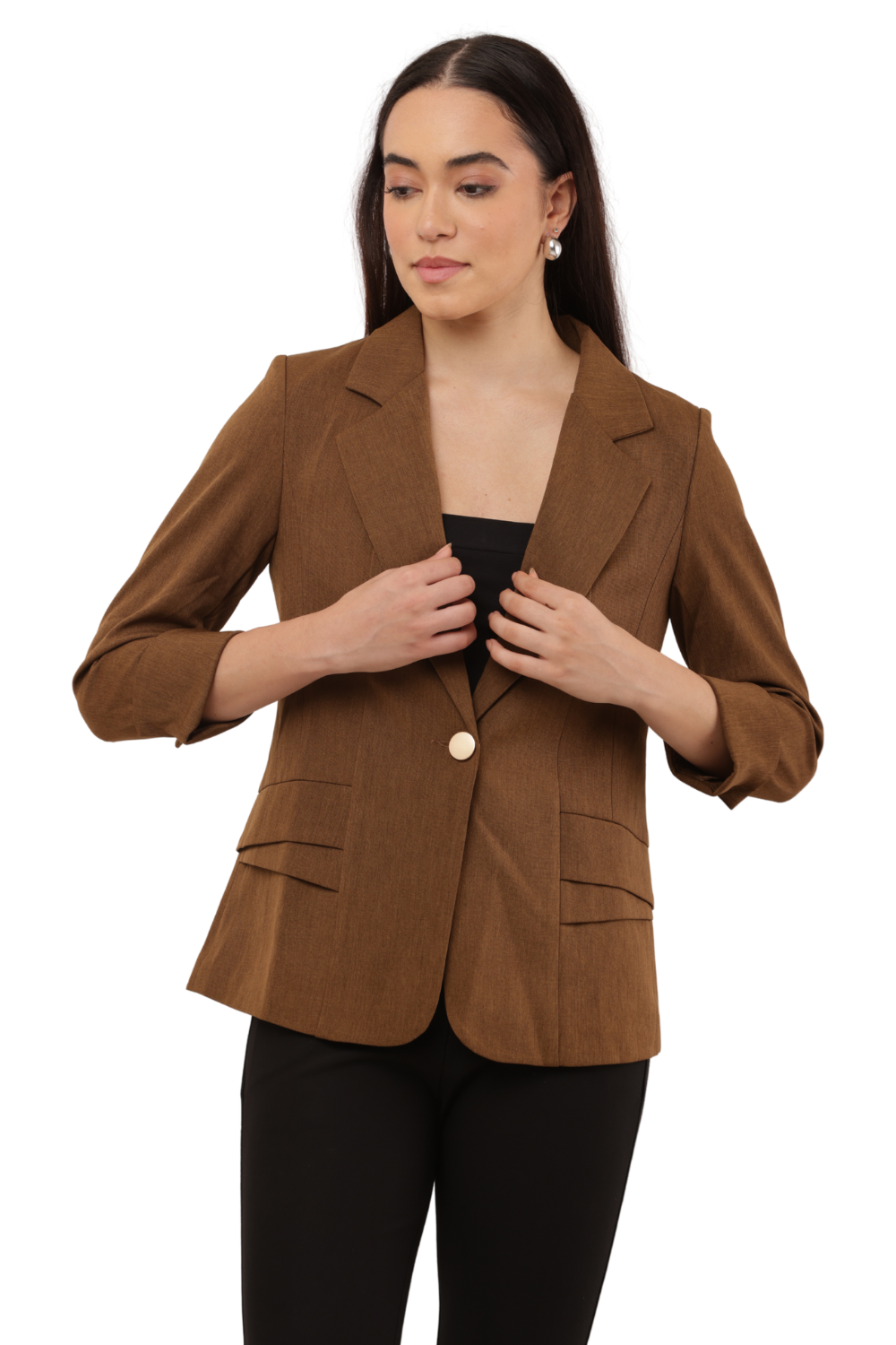 Women's Korean Style Single-Button Blazer
