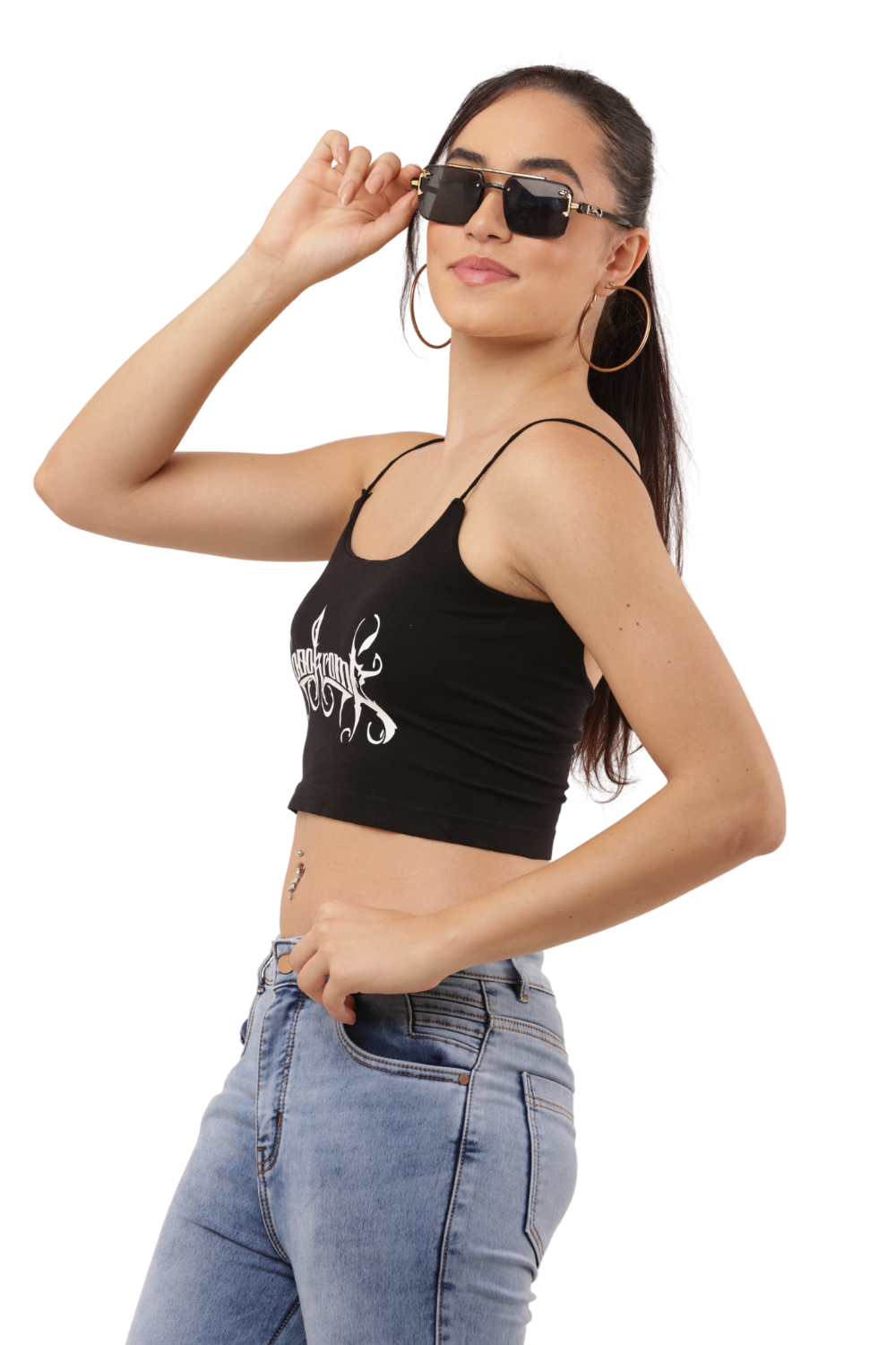 Monokrom Graphic Crop Cami Top – Korean Fashion Streetwear