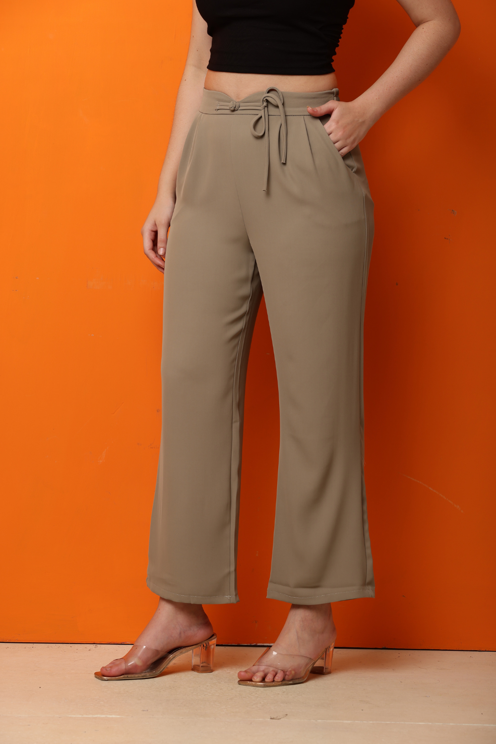 Elegant High-Waist Wide-Leg Korean Pants – Chic Korean Fashion