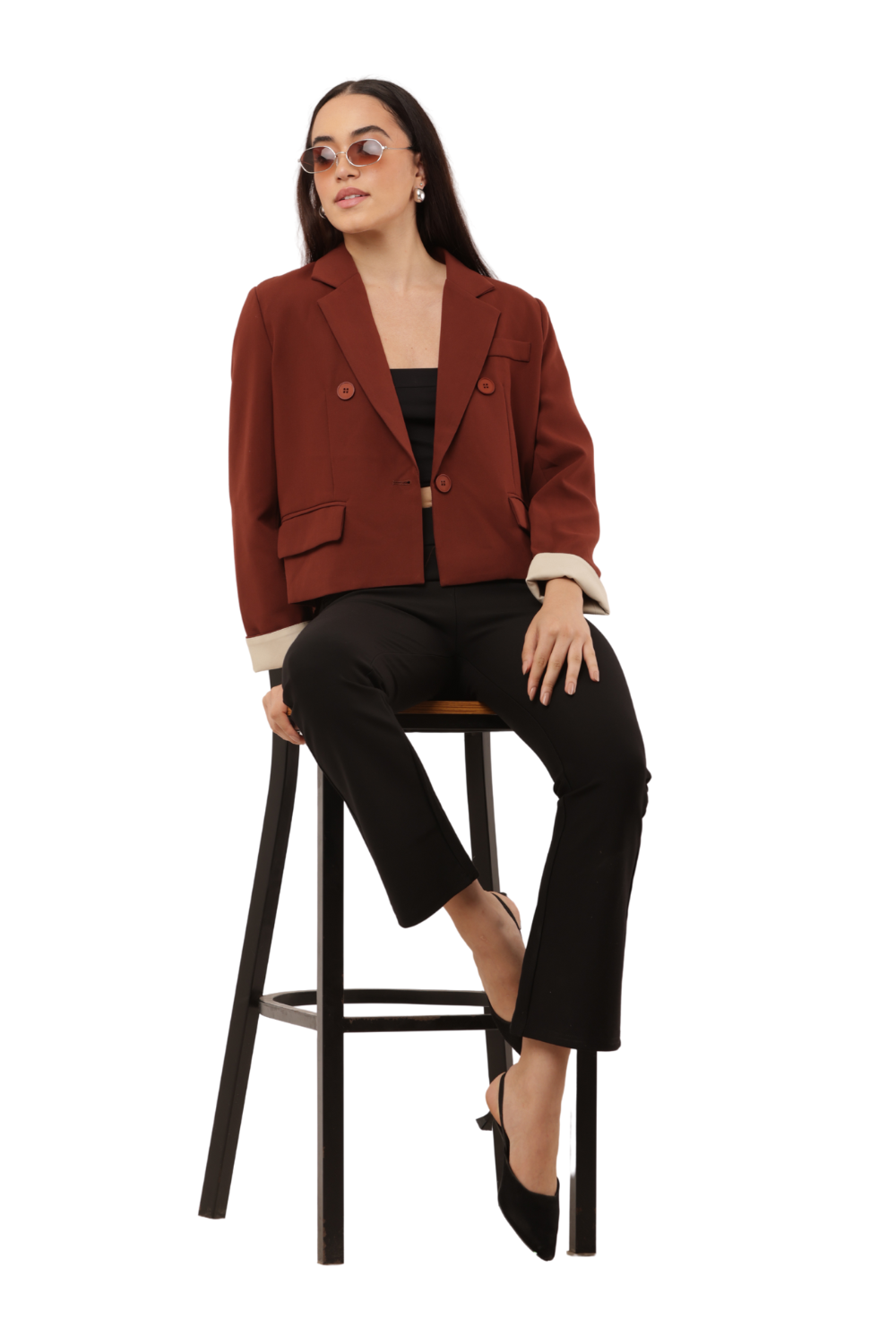 Women's Korean Style Single-Button Blazer
