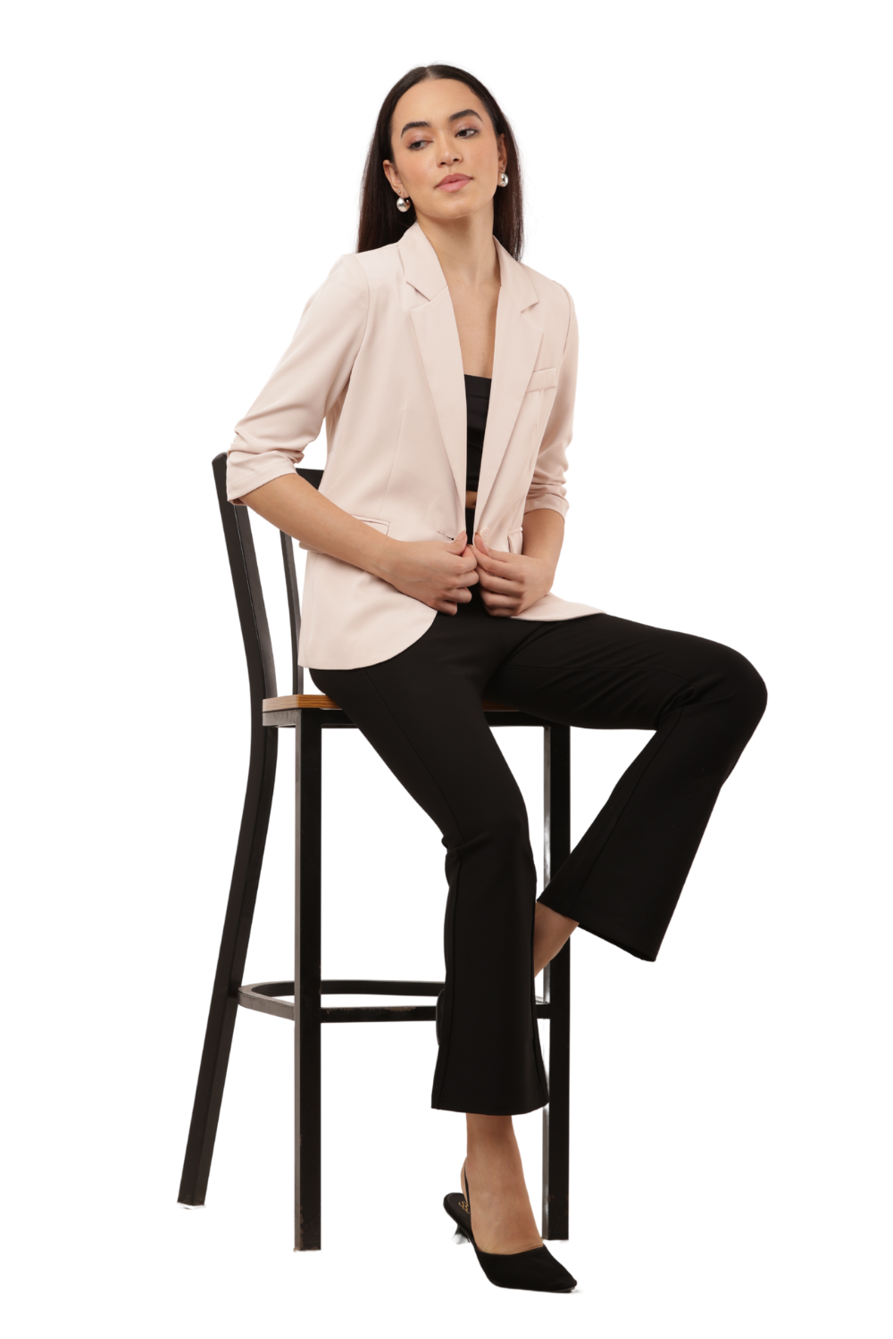 Women's Korean Style Single-Button Blazer