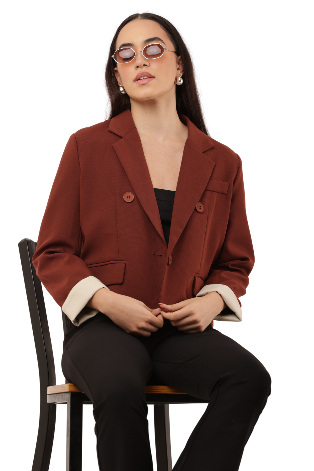 Women's Korean Style Single-Button Blazer