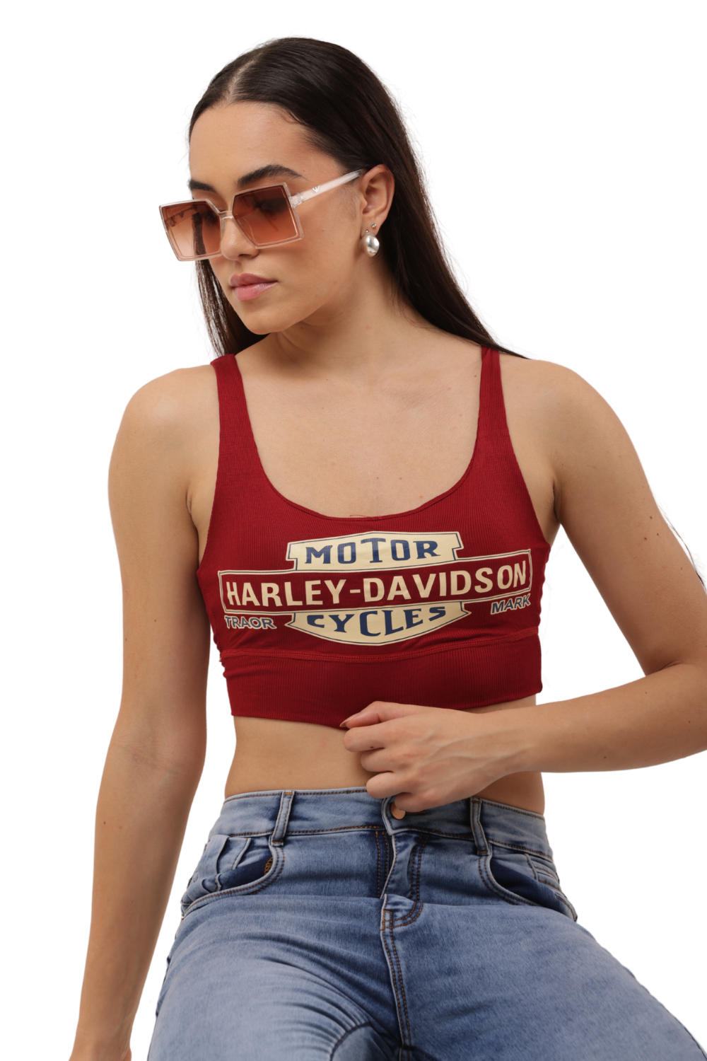 Graphic Print Crop Tank Top Free Size with Vintage Vibes