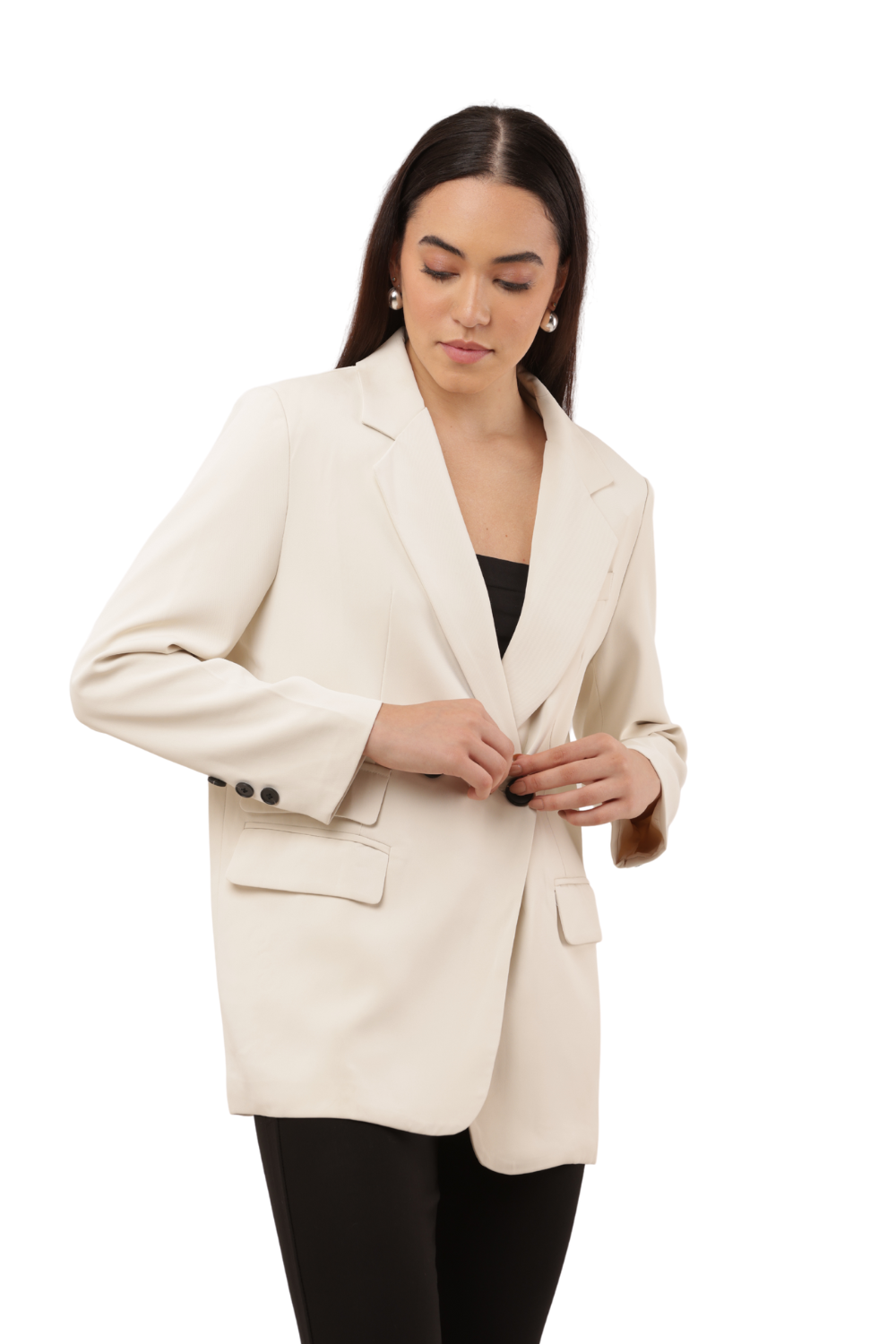 Women's Korean Style Single-Button Blazer