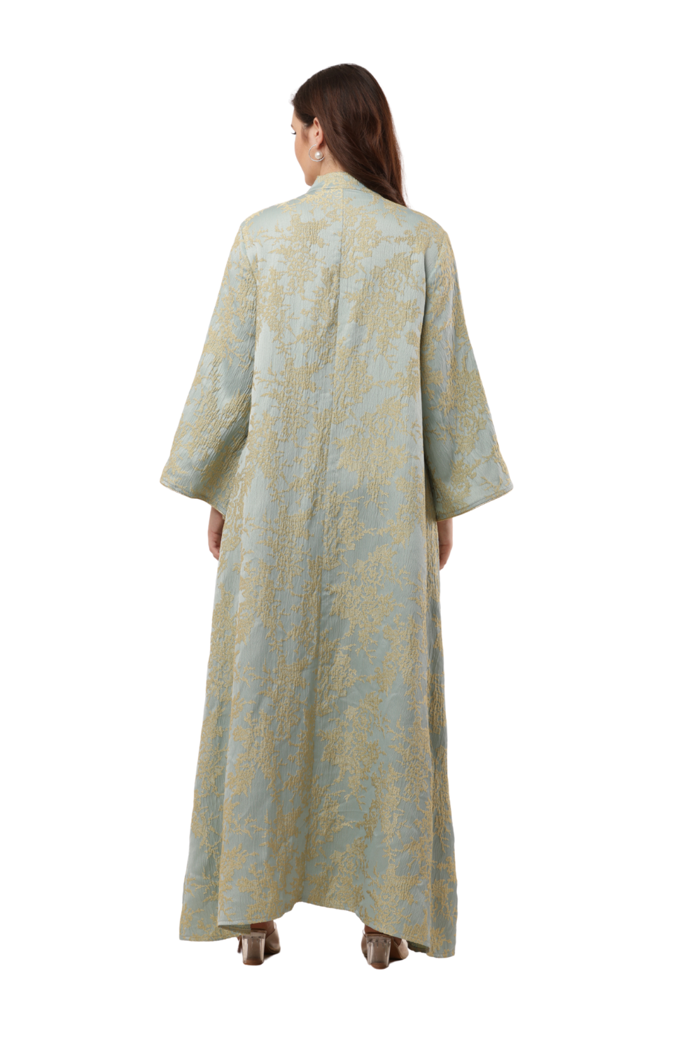 Elegant Sky Blue Embroidered Korean Kaftan Free Size – Korean Fashion & Clothes