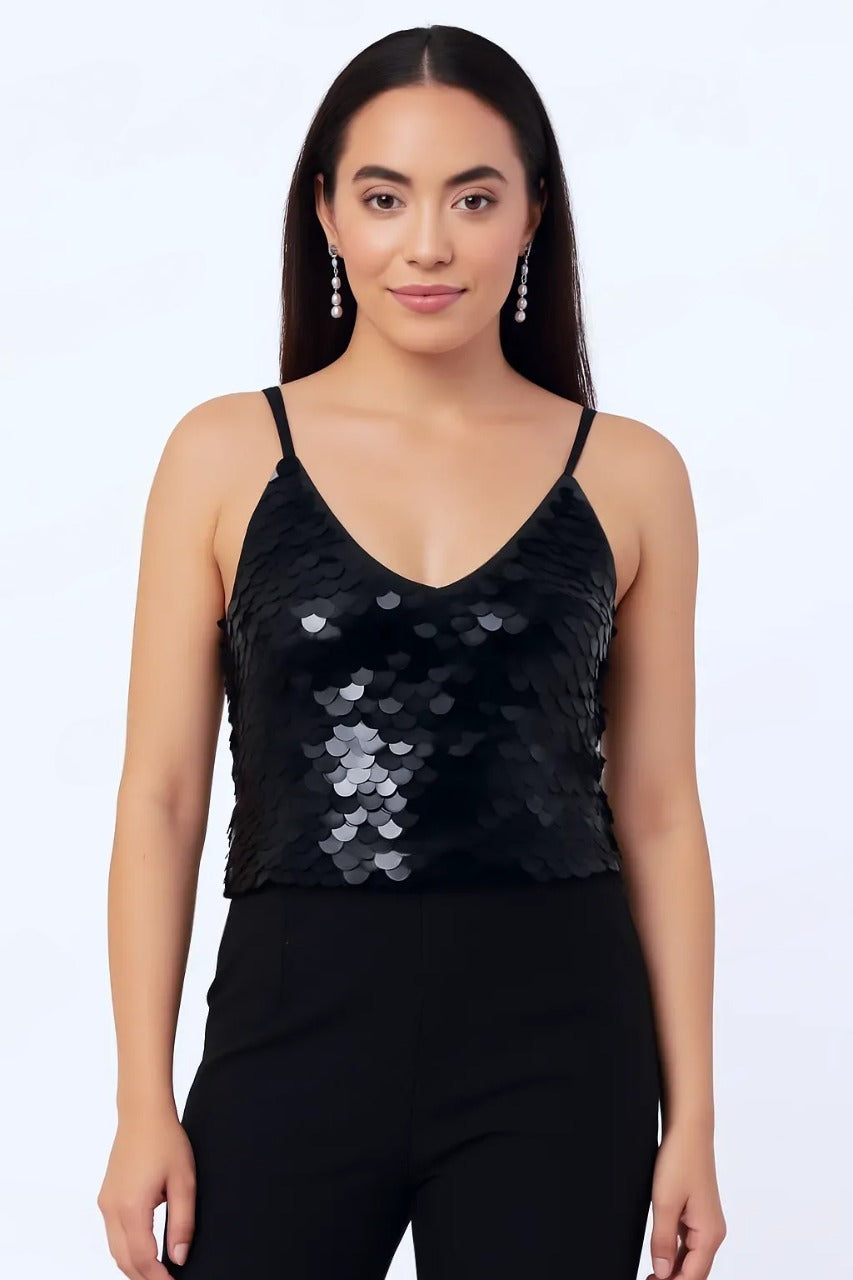 Sequin Strappy Camisole Free Size Top – Korean Fashion Inspired