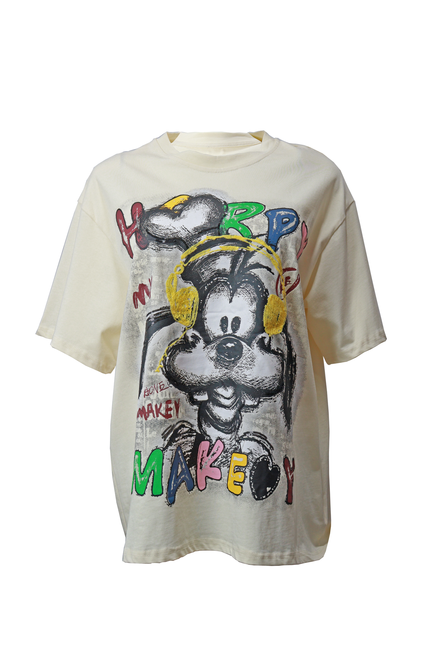 Oversized Cartoon Print Korean T-Shirt Free Size – Trendy Korean Clothes & Fashion