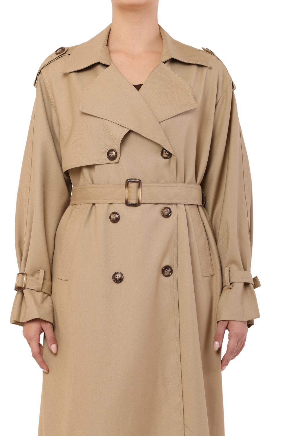Korean-style Double-Breasted Trench Coat for Women- Classic and Stylish Outwear