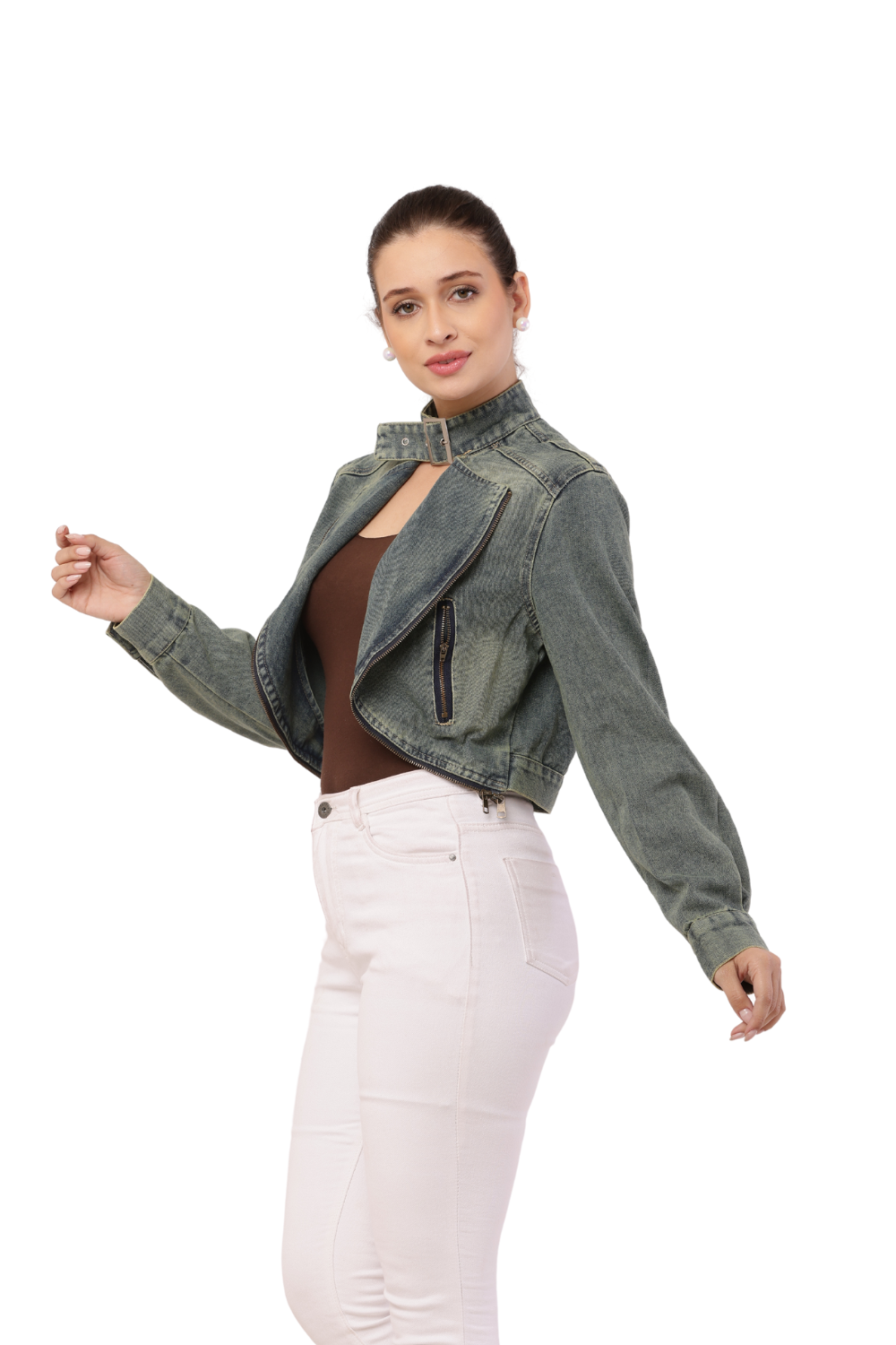 U-shaped Denim jacket for women