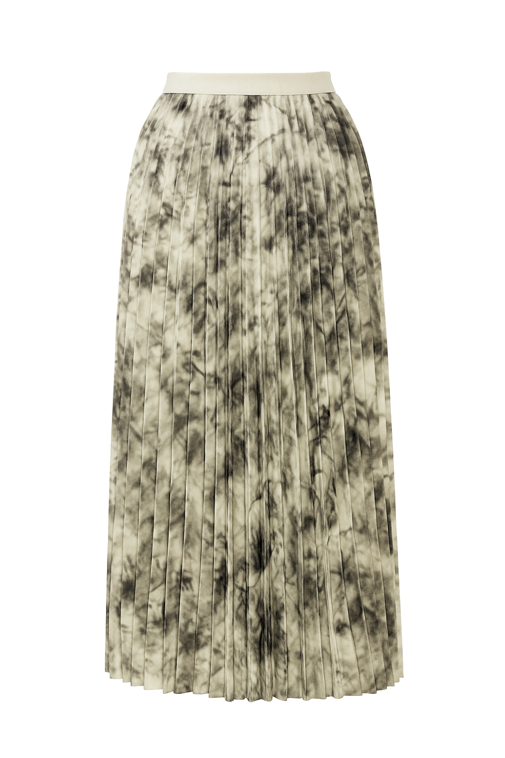 Korean Style Pleated Midi Skirt Free Size for Women – Elegant Tie-Dye Look