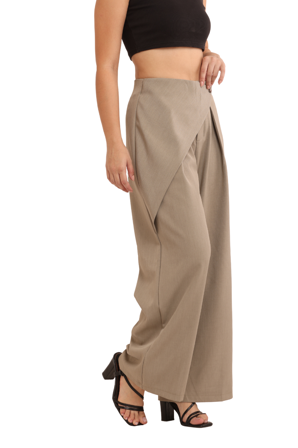 Stylish Asymmetric Wrap Palazzo Pants – Comfortable & Chic Fashion