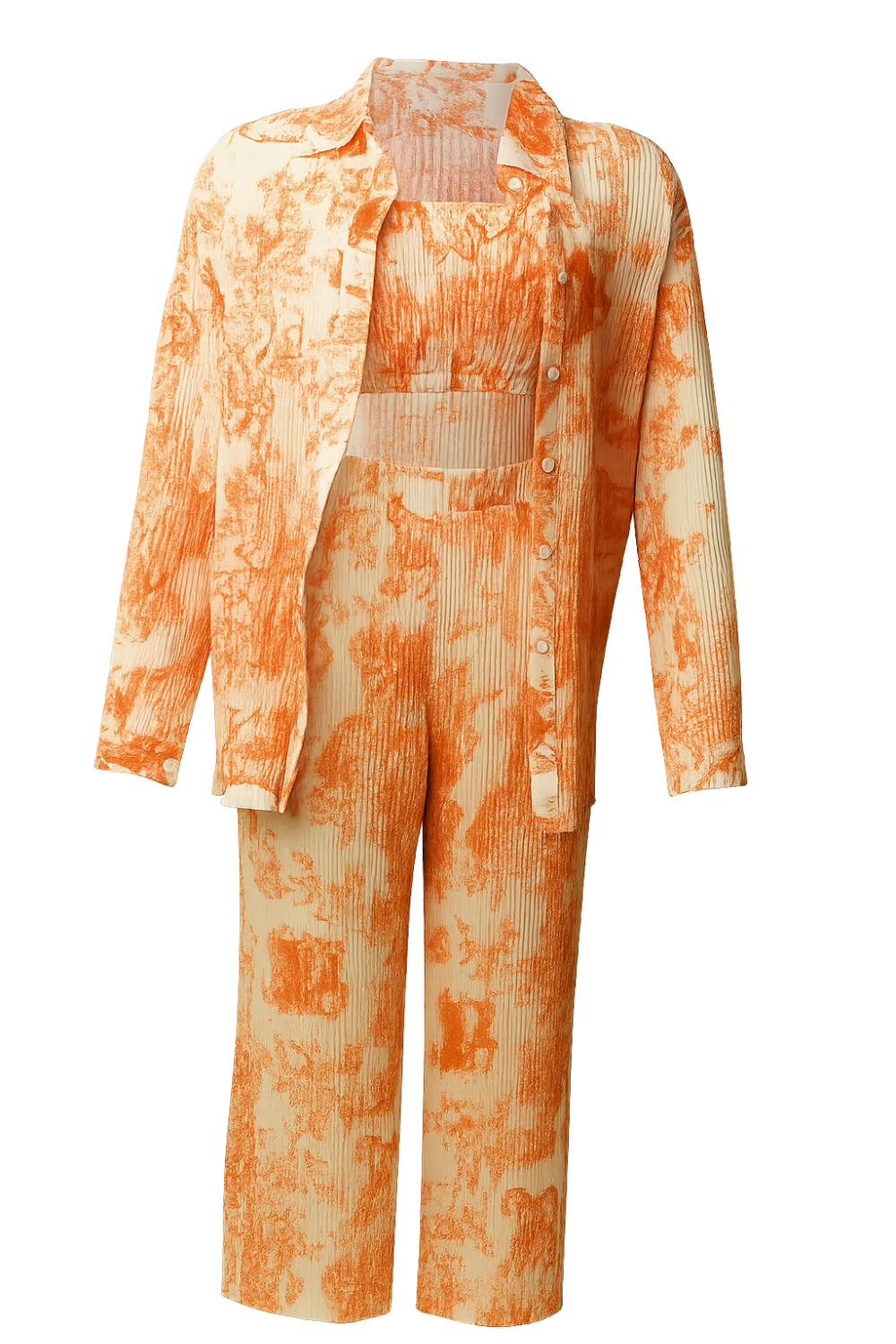 Print Wide-Leg Co-ord Pants – Korean Fashion Statement