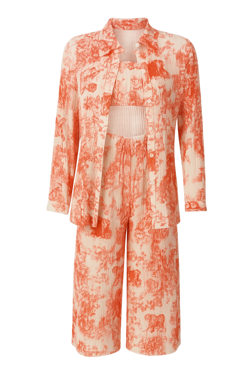 Print Wide-Leg Co-ord Pants – Korean Fashion Statement