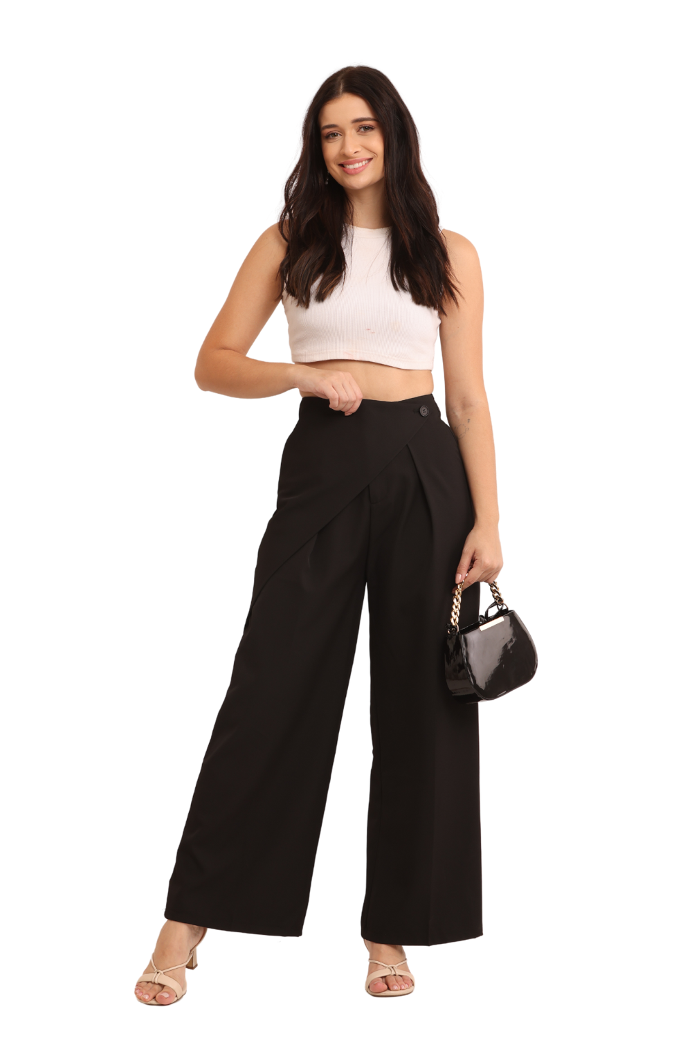 Stylish Asymmetric Wrap Palazzo Pants – Comfortable & Chic Fashion