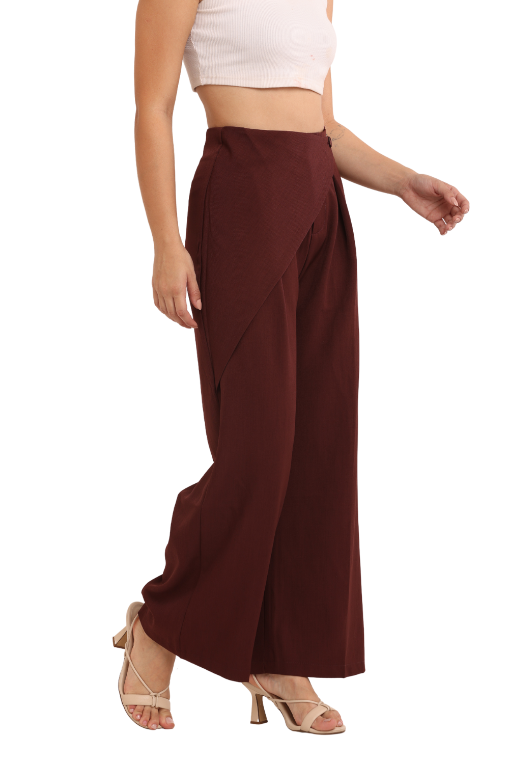 Stylish Asymmetric Wrap Palazzo Pants – Comfortable & Chic Fashion