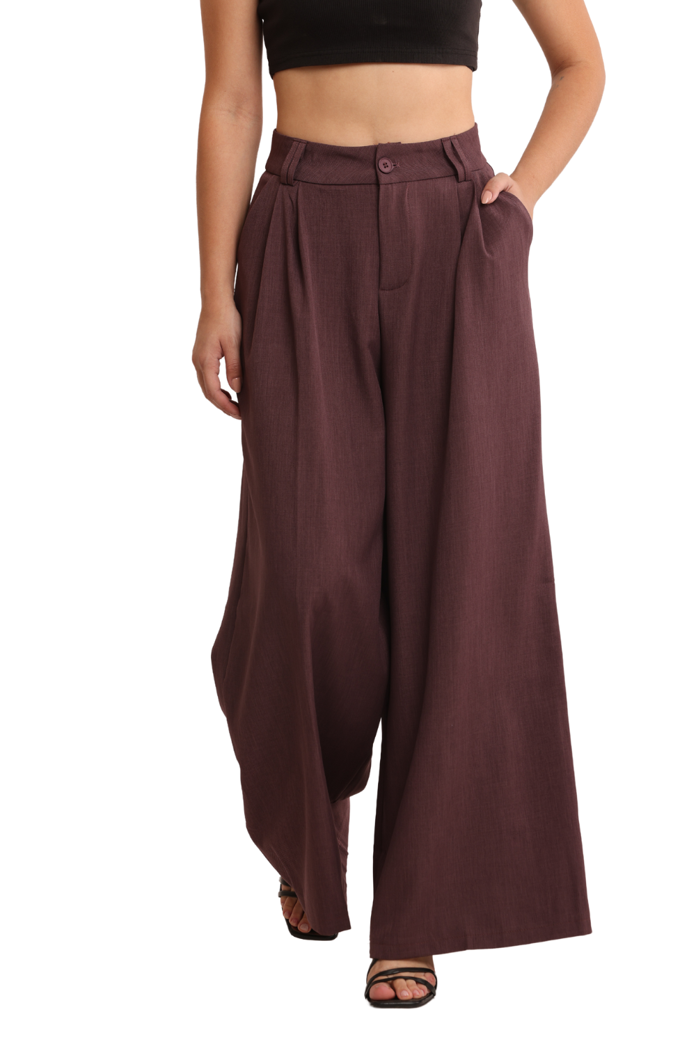 High-Waist Wide-Leg Pants – Chic Korean Fashion for Women