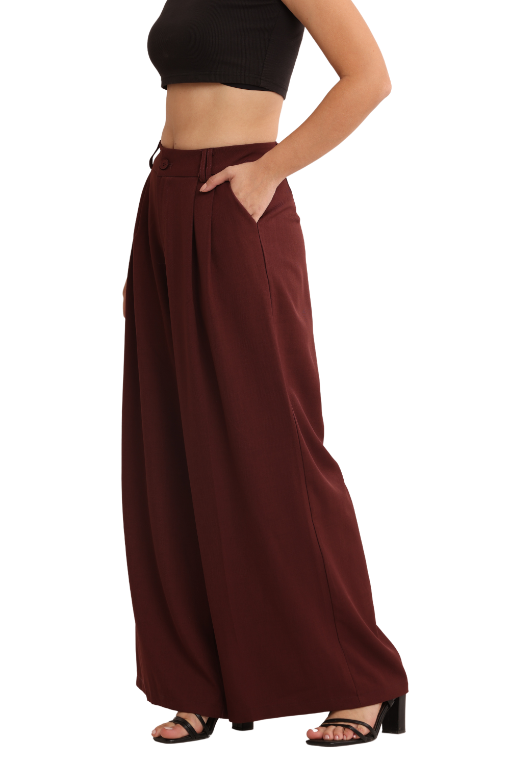 High-Waist Wide-Leg Pants – Chic Korean Fashion for Women
