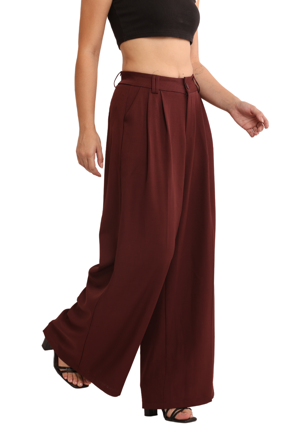 High-Waist Wide-Leg Pants – Chic Korean Fashion for Women