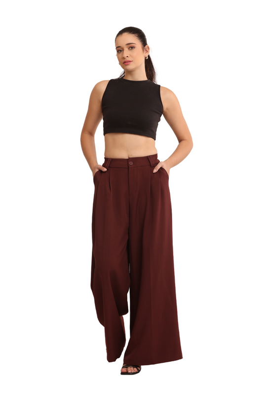 High-Waist Wide-Leg Pants – Chic Korean Fashion for Women