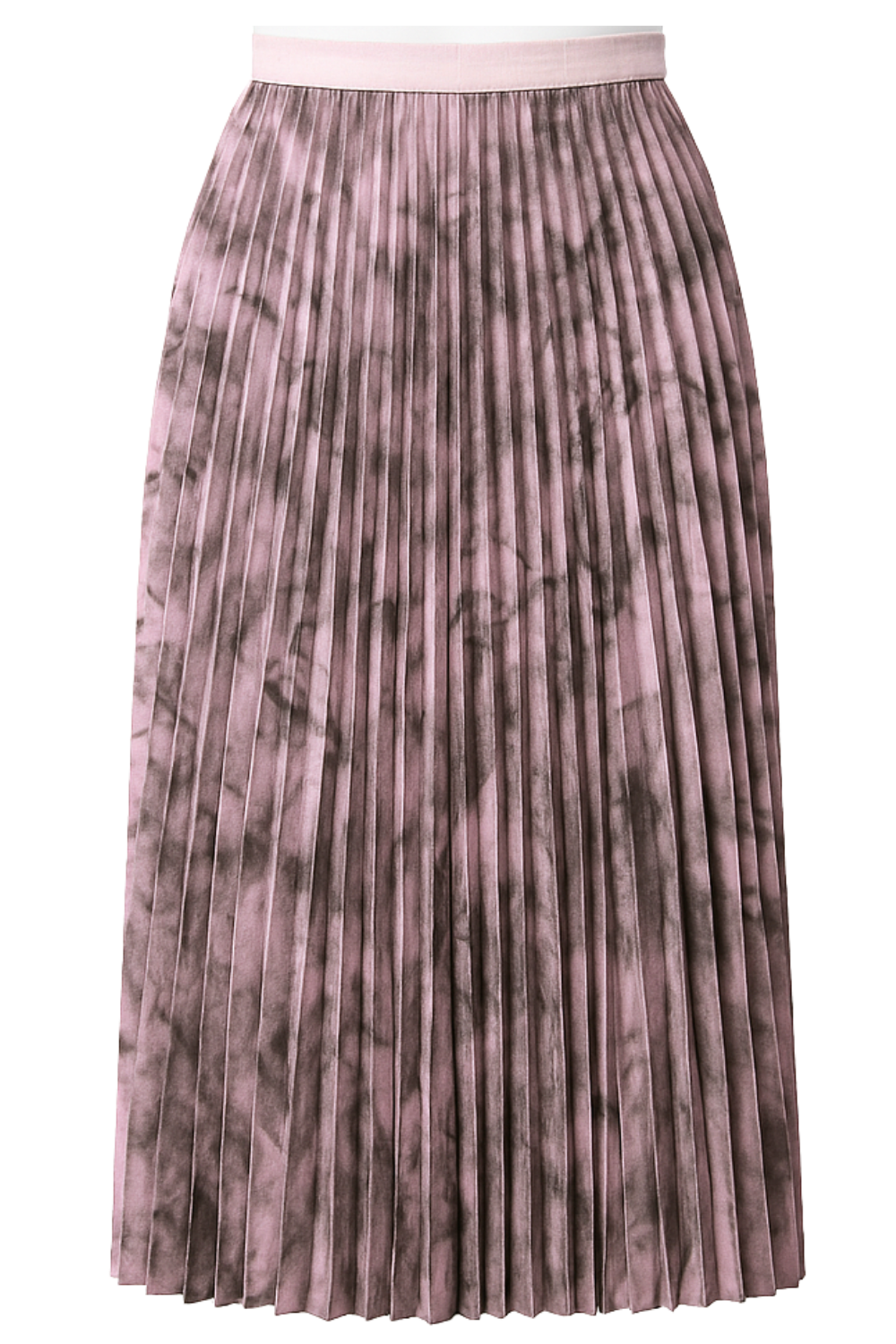 Korean Style Pleated Midi Skirt Free Size for Women – Elegant Tie-Dye Look