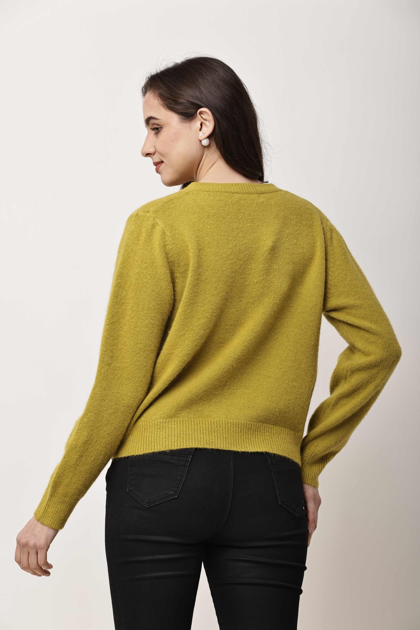 Navy Blue Button-Down Knit Cardigan for Women | Winter Wear