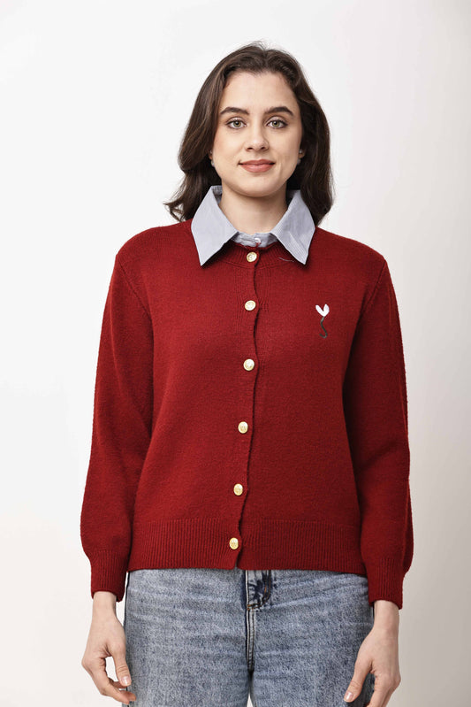 Korean Buttoned Knit Cardigan for Women | Minimal Winter Layering Top