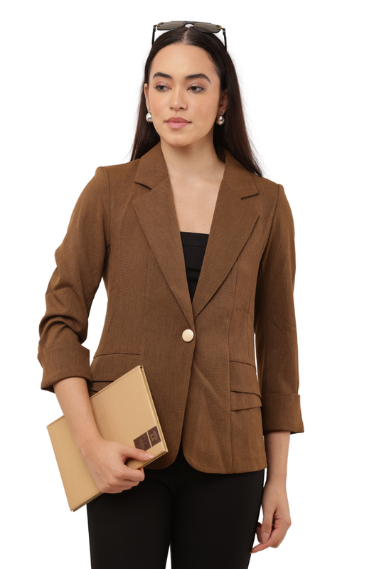 Women's Korean Style Single-Button Blazer