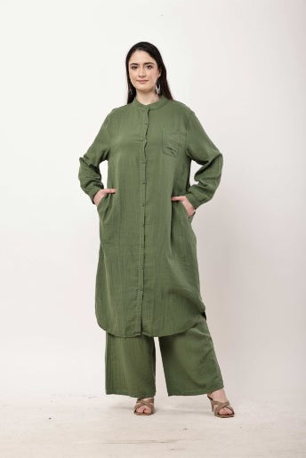 Brown Kurta Co-Ord Set for Women | Minimal Ethnic Wear & Smart Casual
