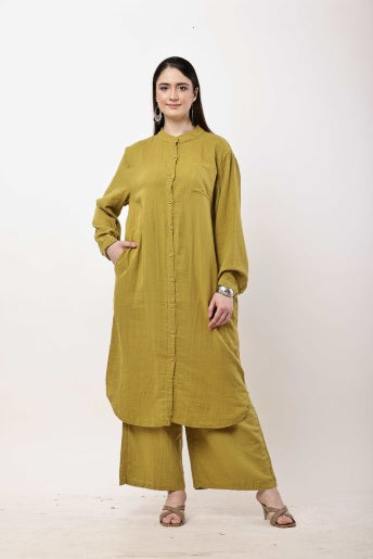 Brown Kurta Co-Ord Set for Women | Minimal Ethnic Wear & Smart Casual