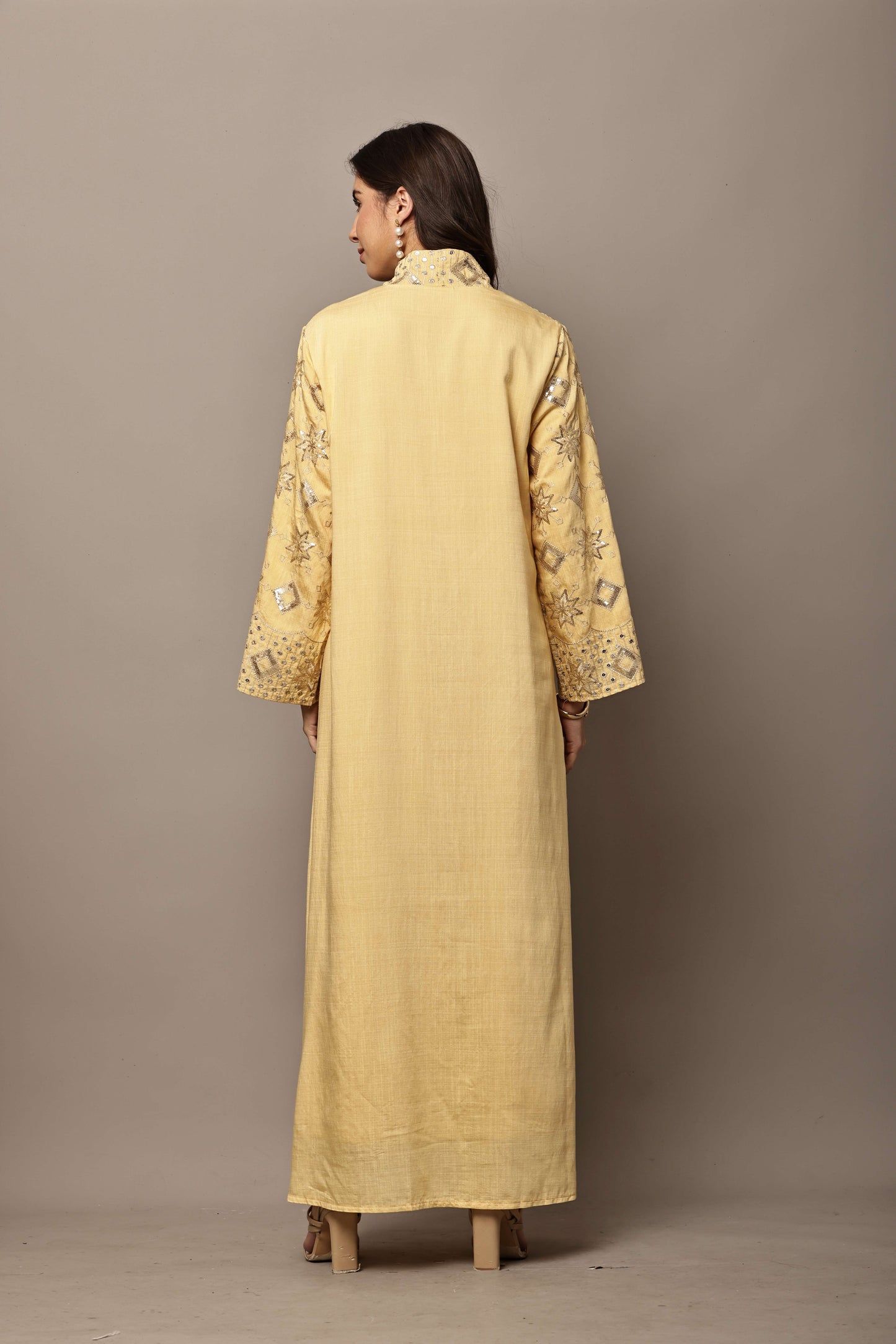 Golden Noor Embroidered Kaftan – Luxury Ramadan & Eid Maxi Dress