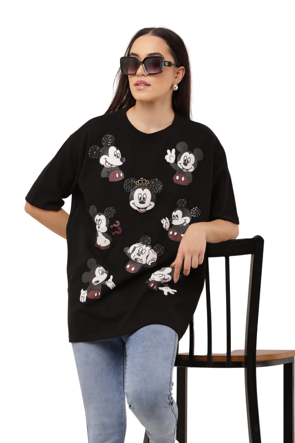 Oversized Cartoon Character Graphic T-Shirt Free Size – Korean Fashion Casual