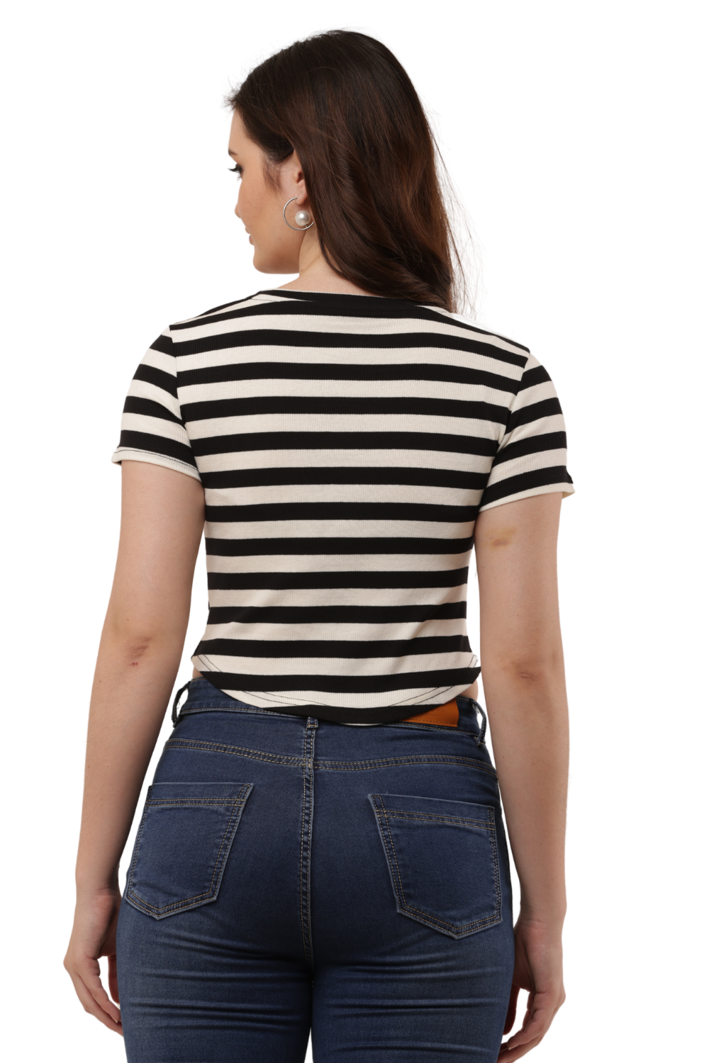 Striped Fitted Crop Top – Korean T-Shirts Free Size | Korean Fashion & Clothes