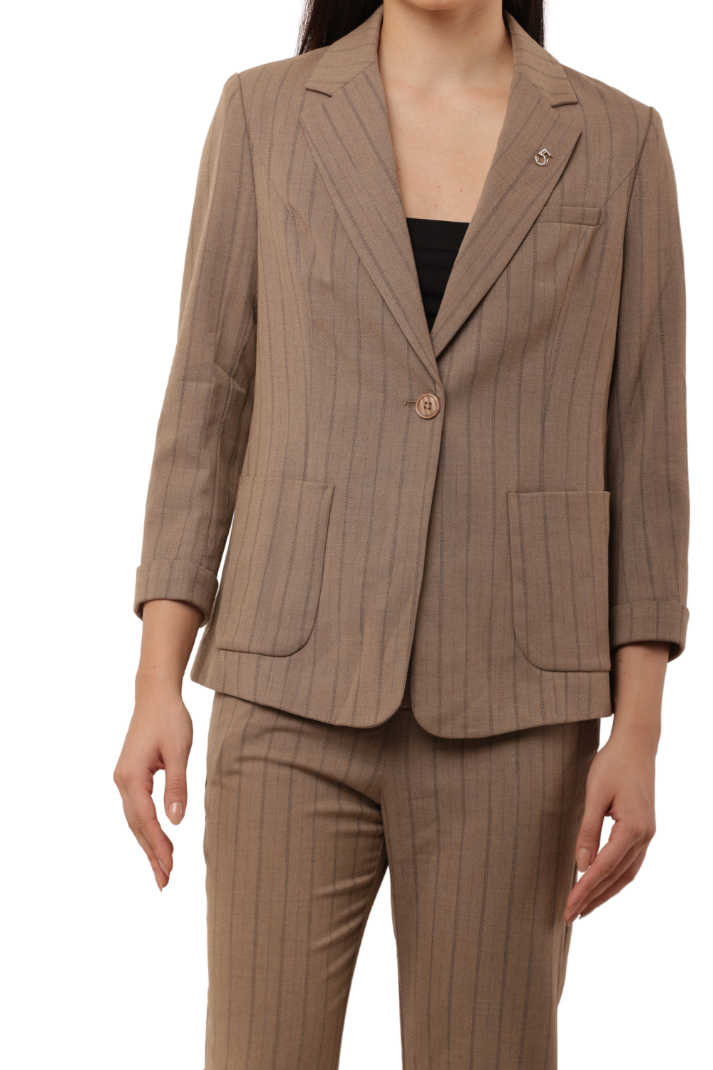 Women's Pinstripe Co-ord Blazer & Pant Set – Korean Fashion Office Wear