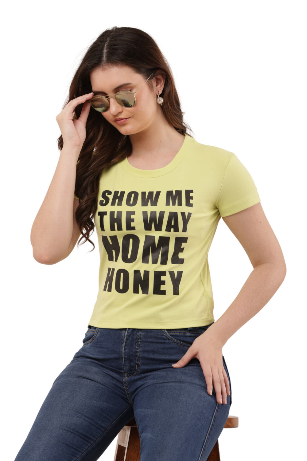 "Show Me The Way" Graphic Fitted Free Size Korean T-Shirt for Women