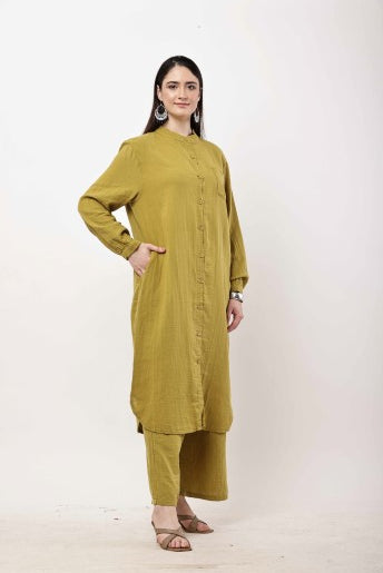 Brown Kurta Co-Ord Set for Women | Minimal Ethnic Wear & Smart Casual