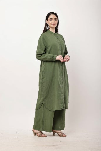 Brown Kurta Co-Ord Set for Women | Minimal Ethnic Wear & Smart Casual